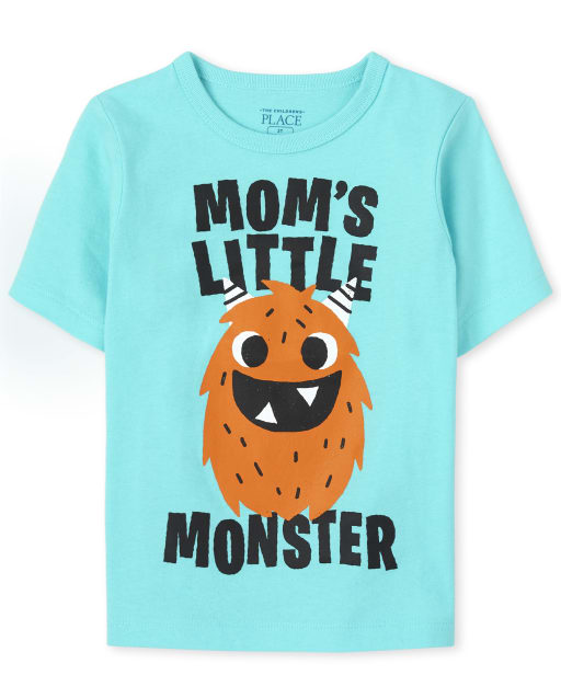 Camiseta con estampado de monstruo de mamá para bebés y niños pequeños