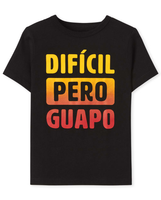 Camiseta estampada Dificil Pero Guapo para bebés y niños pequeños
