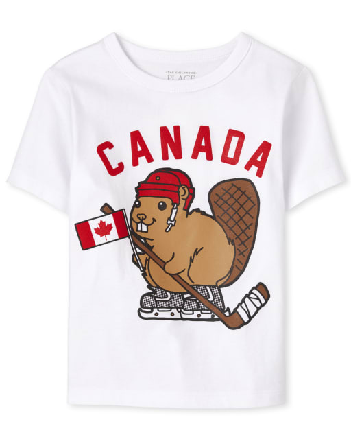 T-shirt graphique de hockey pour bébés et tout-petits garçons de la fête du Canada