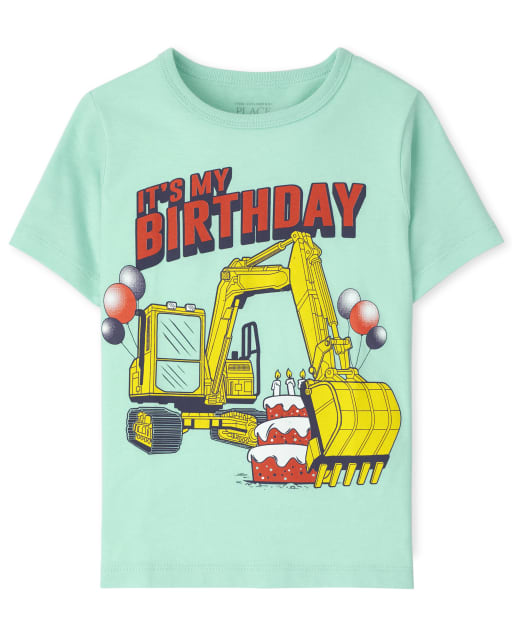 Baby And Toddler Boys Birthday Truck Graphic Tee