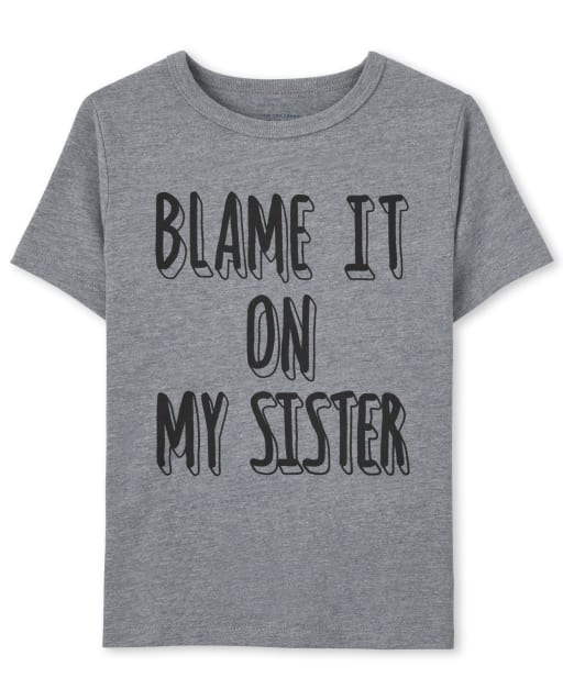 Baby And Toddler Boys Blame My Sister Graphic Tee