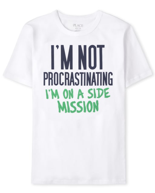 Camiseta estampada procrastinando para niños