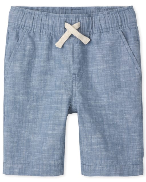 Short de jogging à enfiler en chambray pour garçon
