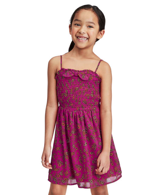 Girls Mommy And Me Floral Smocked Dress