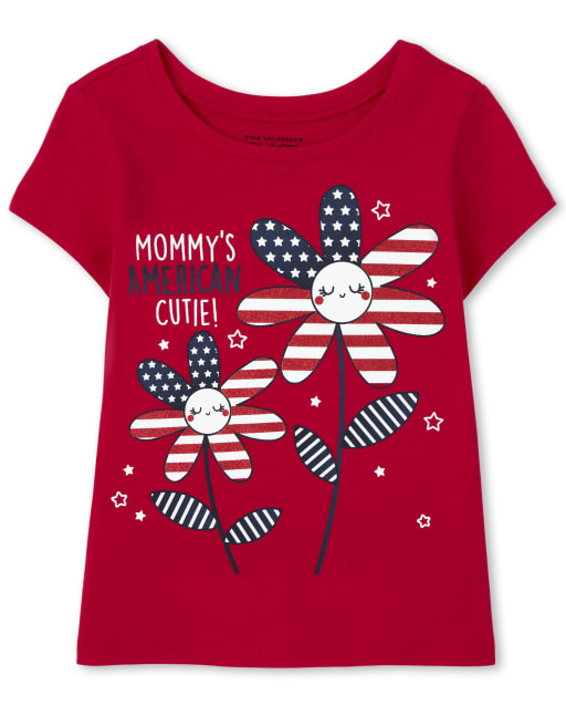 Baby And Toddler Girls Americana Cutie Graphic Tee