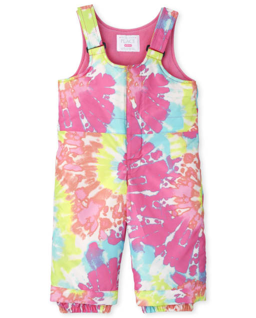 Toddler Girls Print Snow Overalls