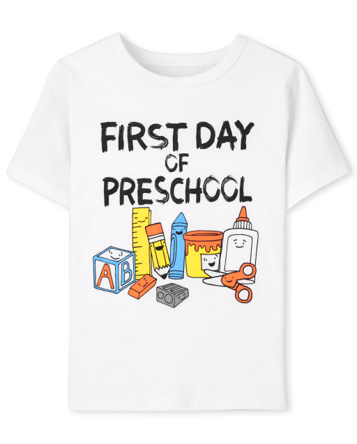 Baby And Toddler Boys First Day Of Preschool Graphic Tee