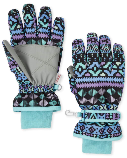 Girls Print Ski Gloves