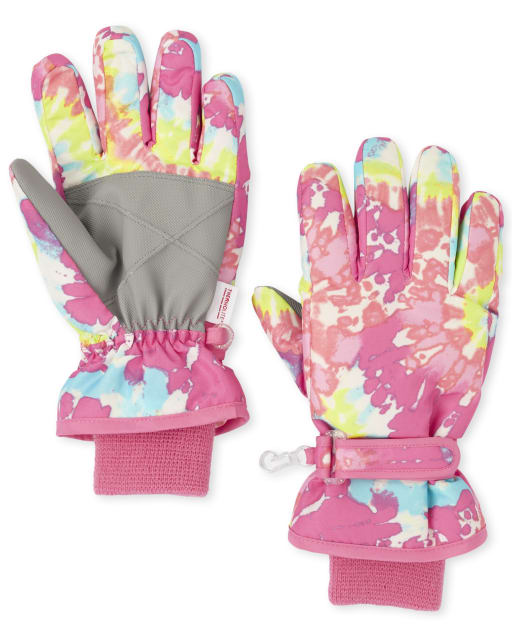 Girls Tie Dye Ski Gloves