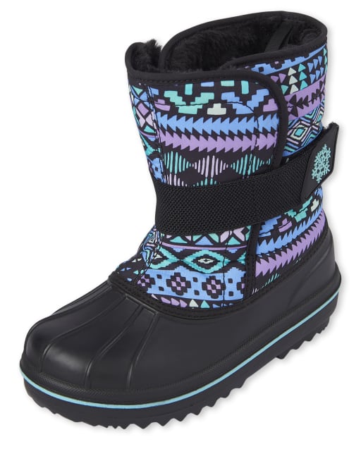 Girls Print Snow Boots