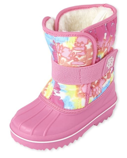 Botas de nieve con teñido anudado para niñas pequeñas