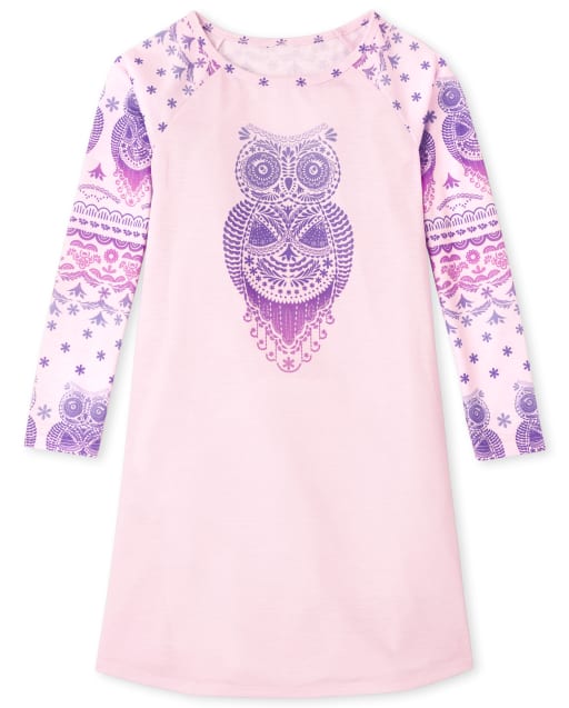 Chemise de nuit hibou pour filles