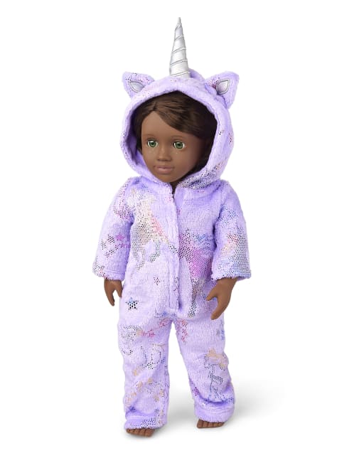 Doll Mommy And Me Unicorn Fleece One Piece Pajamas