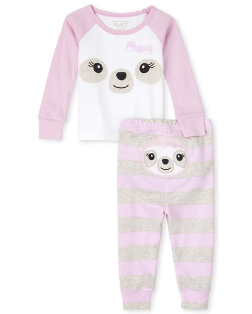 Pijama de algodón con ajuste ceñido para bebés y niñas pequeñas