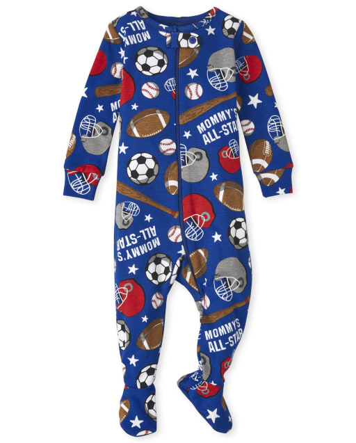 Baby And Toddler Boys Sports Snug Fit Cotton One Piece Pajamas