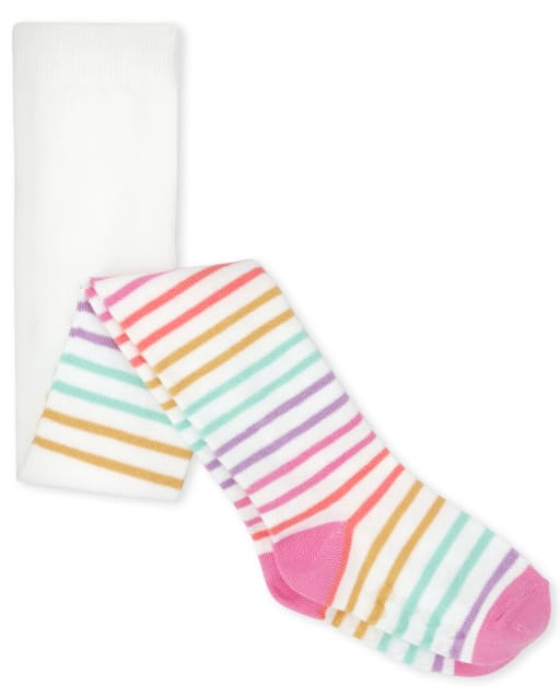 Collants rayés arc-en-ciel pour toute-petite fille
