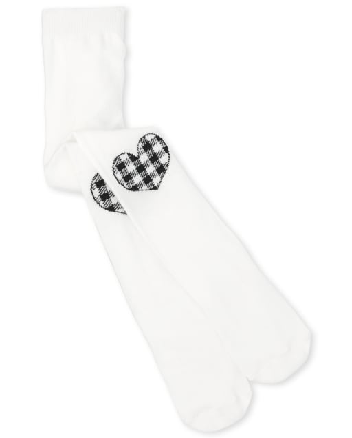 Baby And Toddler Girls Buffalo Plaid Heart Tights