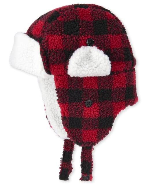 Unisex Adult Christmas Matching Family Buffalo Plaid Sherpa Trapper Hat