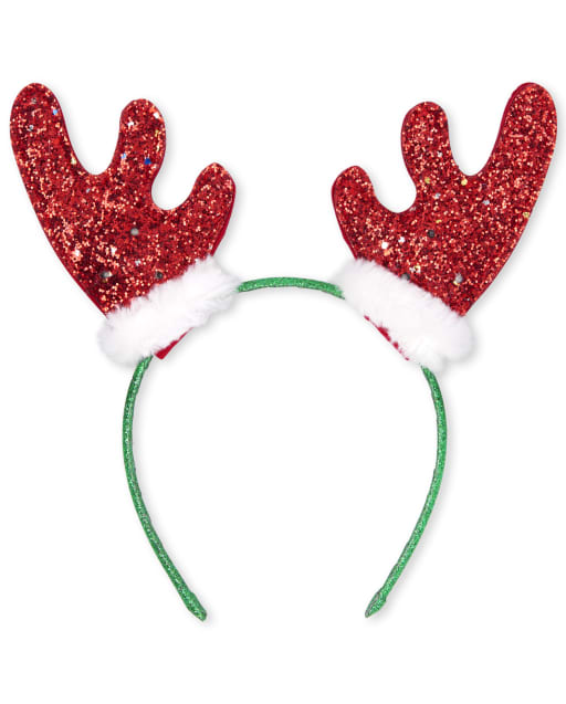 Girls Christmas Sequin Reindeer Antlers Light Up Headband