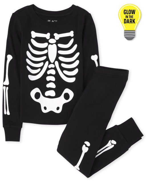 Kids Matching Family Glow Skeleton Snug Fit Cotton One Piece Pajamas