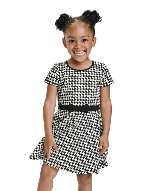 Vestido de punto Ponte de pata de gallo para bebés y niñas pequeñas