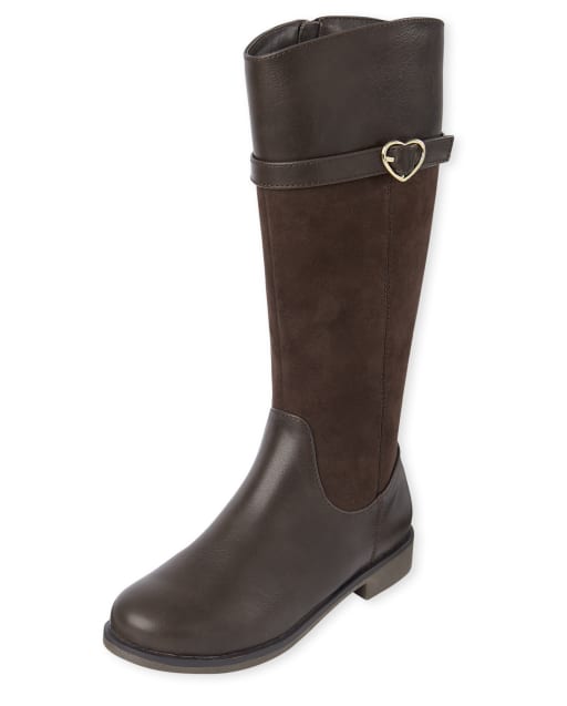 Bottes hautes à boucle cœur pour fille