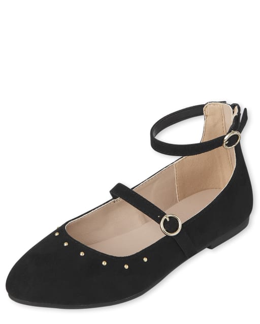 Girls Buckle Wrap Ballet Flats