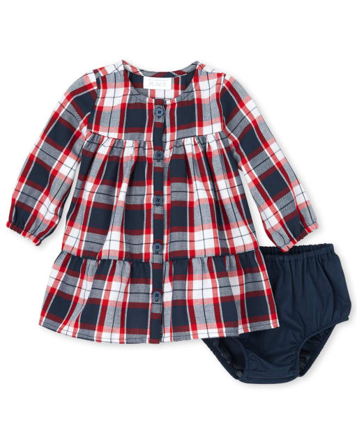 Robe à carreaux Maman et moi pour bébé fille