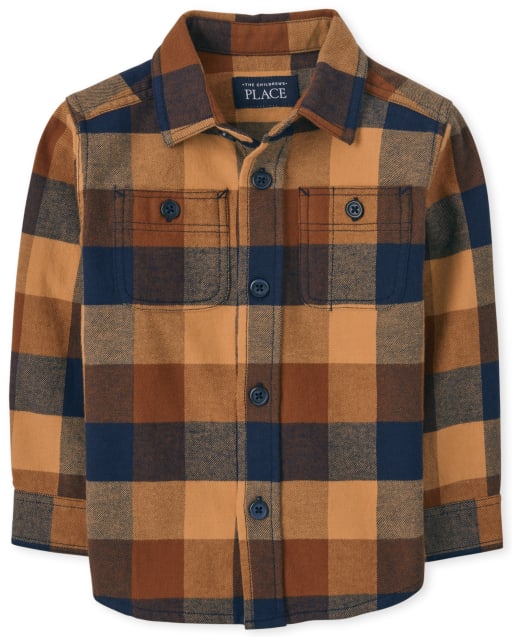 Baby And Toddler Boys Matching Family Plaid Flannel Button Up Shirt