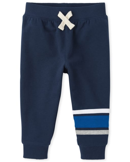 Pantalon de jogging en molleton à rayures pour bébés et tout-petits garçons