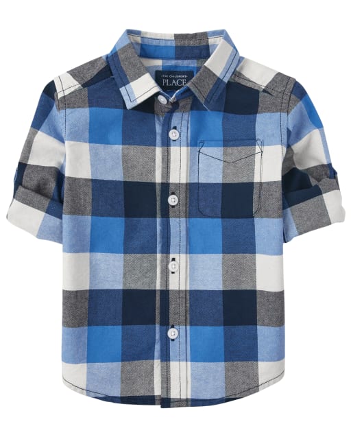 Baby And Toddler Boys Plaid Oxford Button Up Shirt