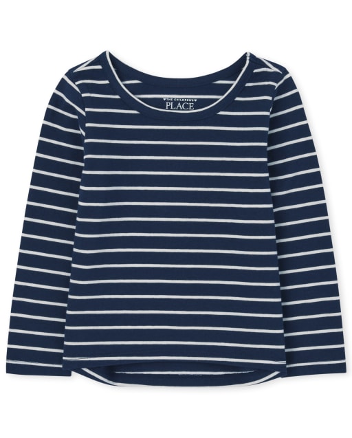 Baby And Toddler Girls Long Sleeve Striped Basic Layering Tee