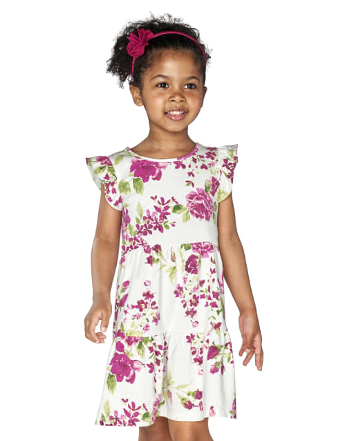 Baby And Toddler Girls Floral Tiered Dress