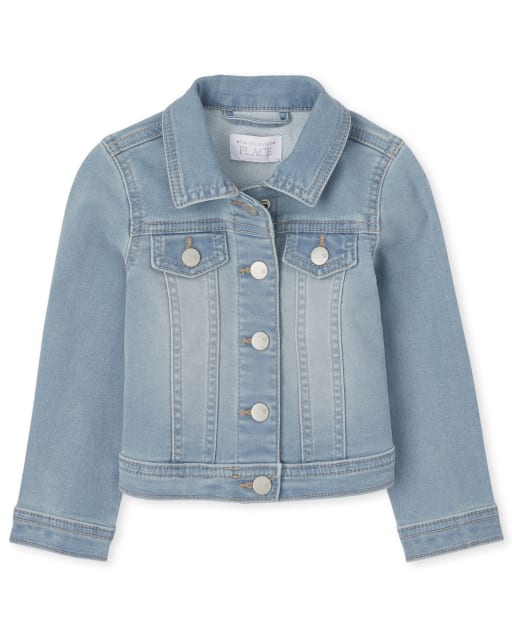 Chaqueta de mezclilla elástica supersuave para niñas pequeñas