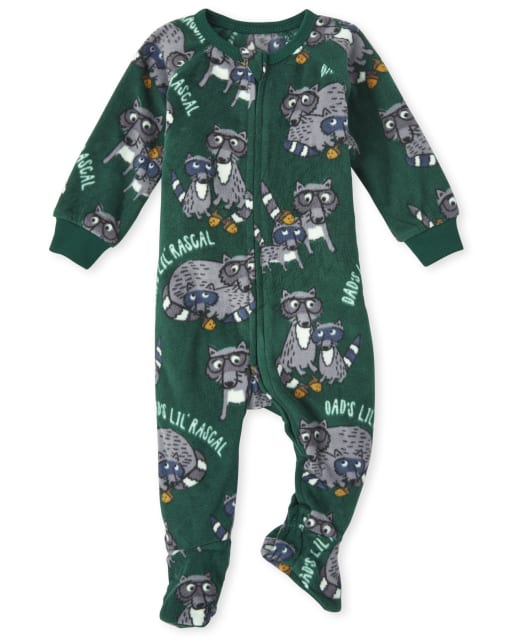 Baby And Toddler Boys Raccoon Fleece One Piece Pajamas