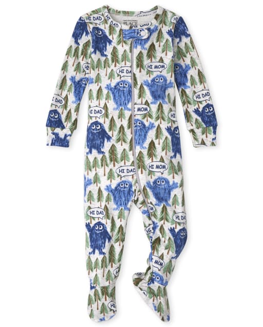 Baby And Toddler Boys Yeti Snug Fit Cotton One Piece Pajamas