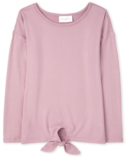Girls Tie Front Lightweight Sweater Top