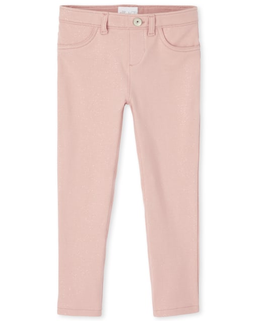Girls Glitter French Terry Jeggings