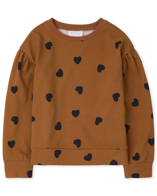 Girls Print Fleece Sweatshirt
