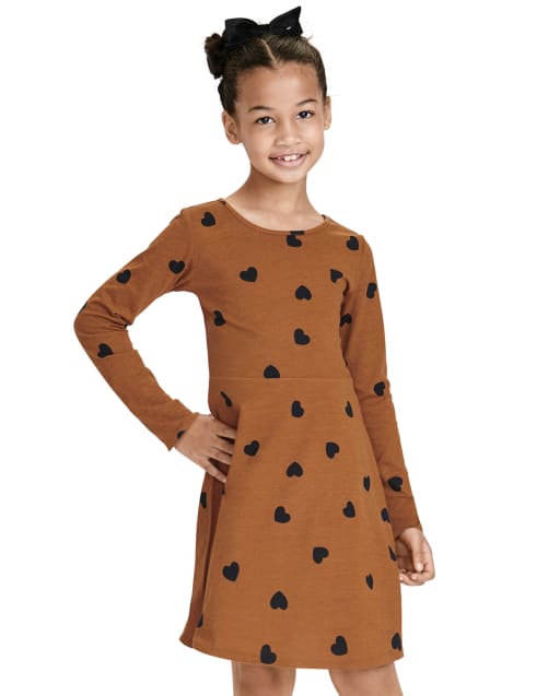 Vestido diario para niñas con forma de corazón