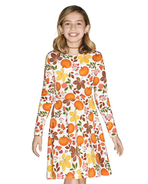 Girls Pumpkin Everyday Dress