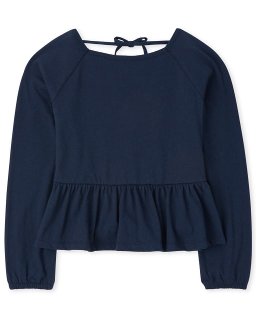 Top peplum fruncido para niñas
