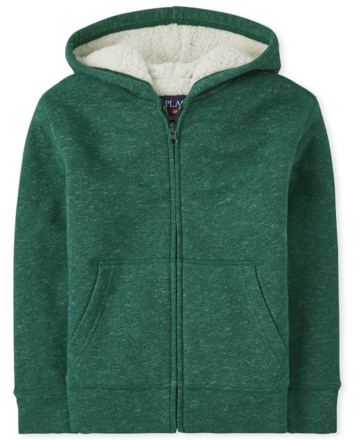 Boys Sherpa Zip Up Hoodie