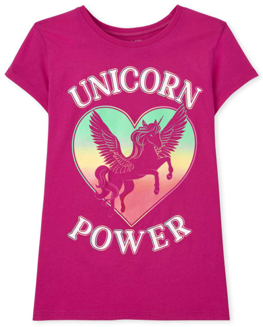 T-shirt graphique Unicorn Power pour fille