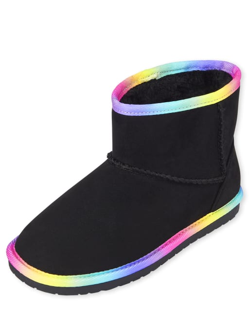 Bottines basses arc-en-ciel en faux suède pour fille