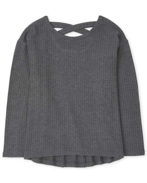 Girls Cross Back Lightweight Sweater