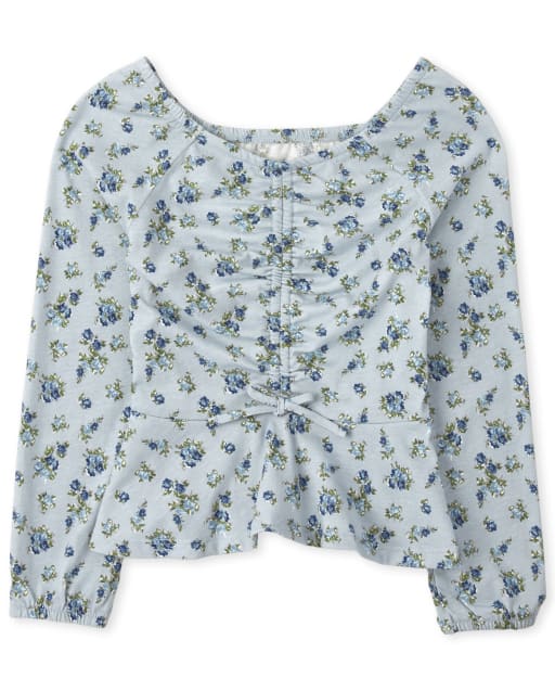Girls Floral Peasant Top