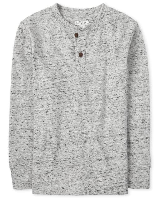 Haut henley chiné pour garçon