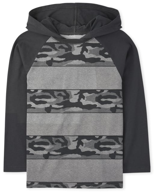 Boys Striped Hooded Top
