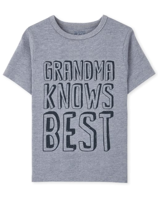 Baby And Toddler Boys Short Sleeve 'Grandma Knows Best' Graphic Tee
